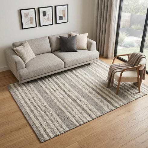 5' X 8' Gray And Beige Abstract Area Rug