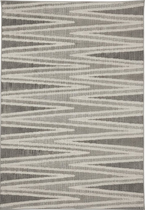 5' X 8' Gray And Beige Abstract Area Rug