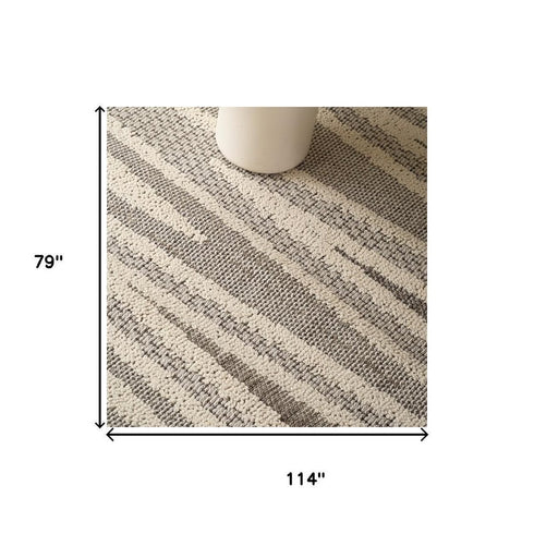 7' X 10' Gray And Beige Abstract Area Rug