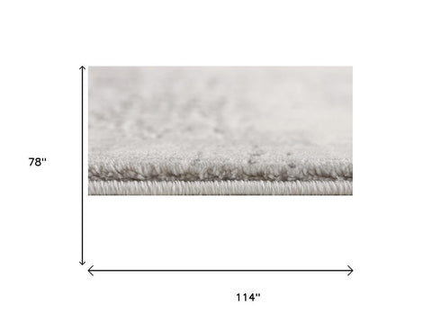 7' X 10' Gray And Beige Abstract Area Rug