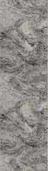 6' Gray And Black Abstract Runner Rug