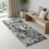 6' Gray And Black Abstract Runner Rug