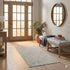8' Light Gray And Ivory Abstract Washable Runner Rug