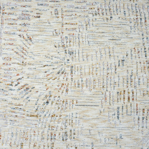 8' Light Gray And Ivory Abstract Washable Runner Rug