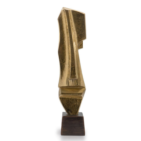 21" Gold And Bronze Aluminum Hand Painted Statue