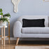 Set of Two 36" X 14" Jet And Black Lumbar Striped Cotton Throw Pillow Covers
