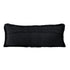 Set of Two 36" X 14" Jet And Black Lumbar Striped Cotton Throw Pillow Covers