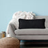 Set of Two 36" X 14" Jet And Black Lumbar Striped Cotton Throw Pillow Covers
