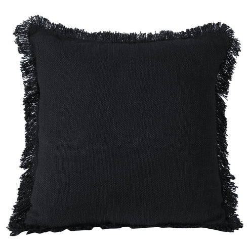 Set of Two 20" Jet And Black Striped Cotton Throw Pillow Covers