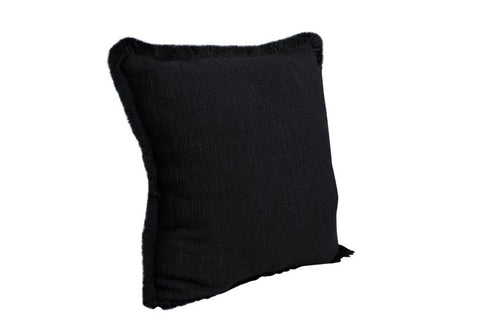 Set of Two 20" Jet And Black Striped Cotton Throw Pillow Covers