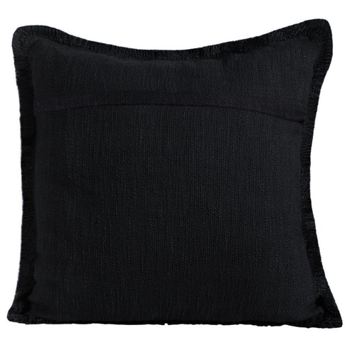 Set of Two 20" Jet And Black Striped Cotton Throw Pillow Covers