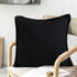 Set of Two 20" Jet And Black Striped Cotton Throw Pillow Covers