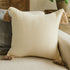 Set of Two 20" Natural And Beige Cotton Throw Pillow Covers