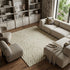 7' X 9' Tan And White Abstract Washable Area Rug With UV Protection