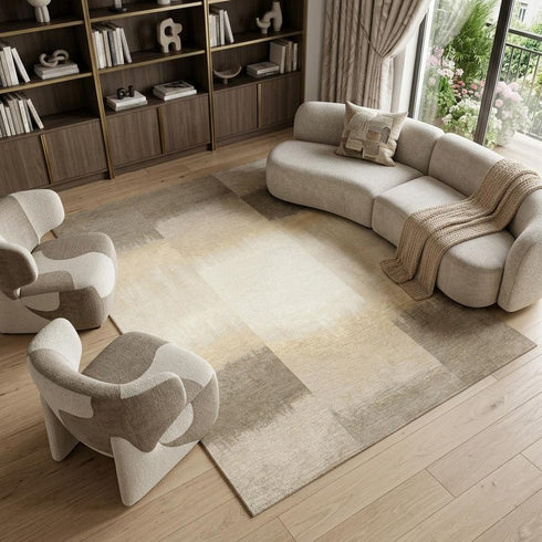 8' X 11' Gray And White Abstract Washable Area Rug With UV Protection