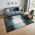 6' X 8' Blue And White Abstract Washable Area Rug With UV Protection