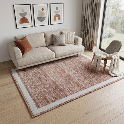 6' X 8' Red And White Abstract Washable Area Rug With UV Protection