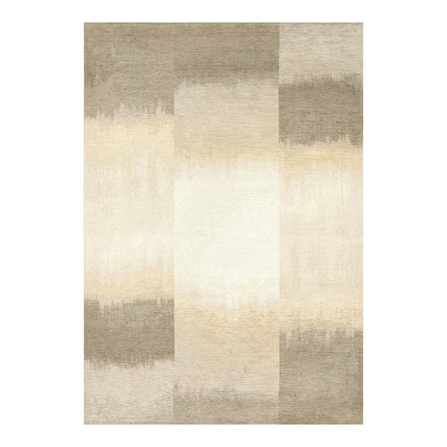 7' X 9' Gray And White Abstract Washable Area Rug With UV Protection