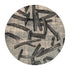 8' Gray And White Abstract Washable Round Rug With UV Protection