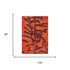 8' X 11' Red And White Abstract Washable Area Rug With UV Protection