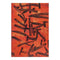 8' X 11' Red And White Abstract Washable Area Rug With UV Protection