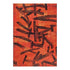 8' X 11' Red And White Abstract Washable Area Rug With UV Protection