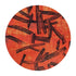 8' Red And White Abstract Washable Round Rug With UV Protection