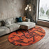 8' X 11' Red And White Abstract Washable Area Rug With UV Protection