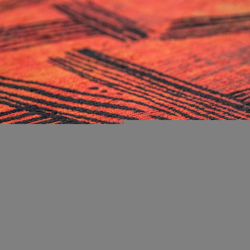 8' X 11' Red And White Abstract Washable Area Rug With UV Protection