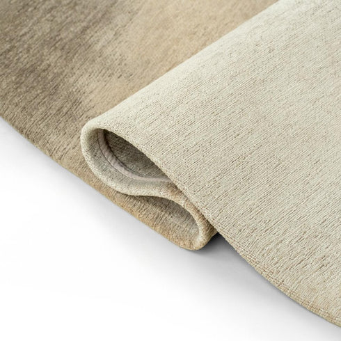 6' X 8' Tan And White Abstract Washable Area Rug With UV Protection