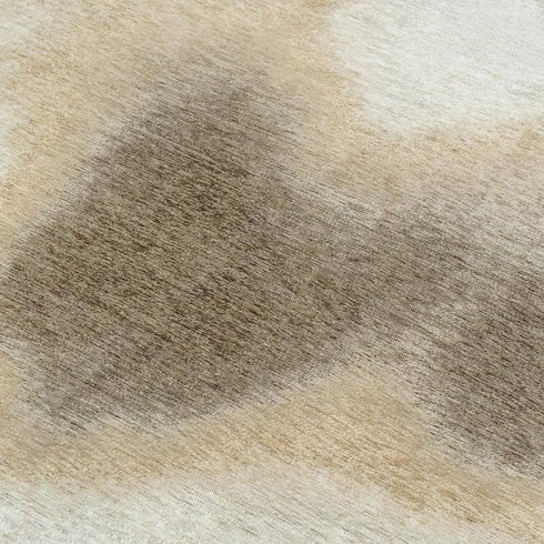 6' X 8' Tan And White Abstract Washable Area Rug With UV Protection