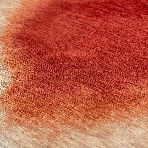 6' X 8' Red And White Abstract Washable Area Rug With UV Protection