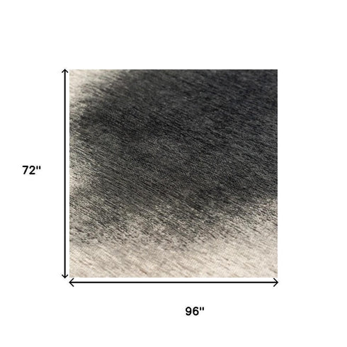 6' X 8' Black And White Abstract Washable Area Rug With UV Protection