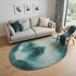 6' X 8' Blue And White Abstract Washable Area Rug With UV Protection