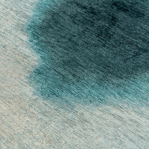 6' X 8' Blue And White Abstract Washable Area Rug With UV Protection