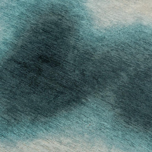 6' X 8' Blue And White Abstract Washable Area Rug With UV Protection