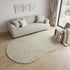 6' X 8' Tan And White Abstract Washable Area Rug With UV Protection