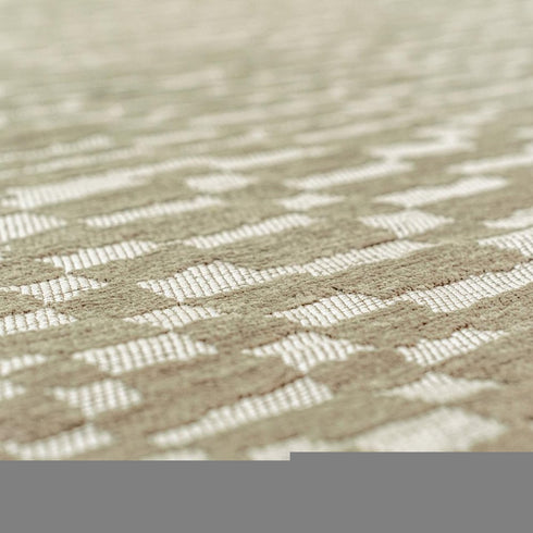 6' X 8' Tan And White Abstract Washable Area Rug With UV Protection