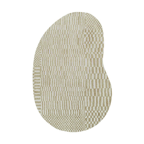 8' X 11' Tan And White Abstract Washable Area Rug With UV Protection
