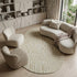 8' X 11' Tan And White Abstract Washable Area Rug With UV Protection