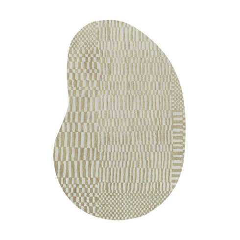 8' X 11' Tan And White Abstract Washable Area Rug With UV Protection