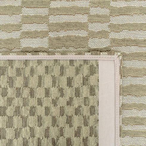 8' X 11' Tan And White Abstract Washable Area Rug With UV Protection