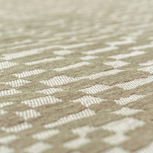 8' X 11' Tan And White Abstract Washable Area Rug With UV Protection