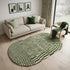6' X 8' Green And White Abstract Washable Area Rug With UV Protection