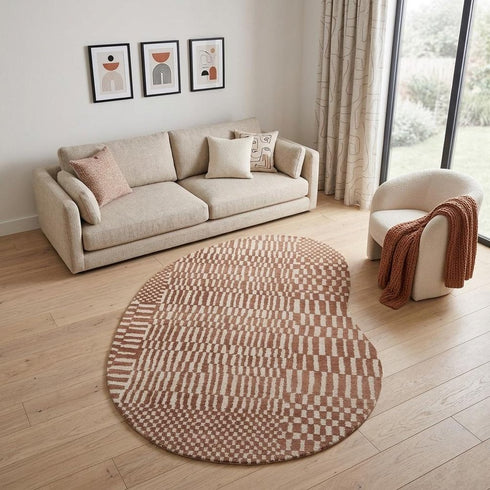 6' X 8' Red And White Abstract Washable Area Rug With UV Protection