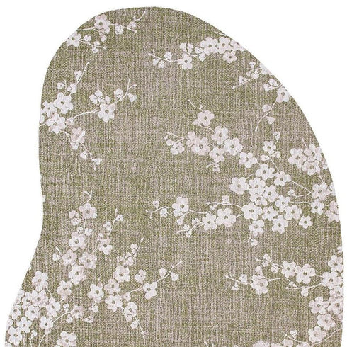 6' X 8' Green And White Oriental Washable Area Rug With UV Protection