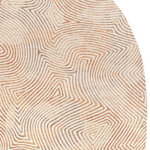 8' X 11' Tan And White Abstract Washable Area Rug With UV Protection