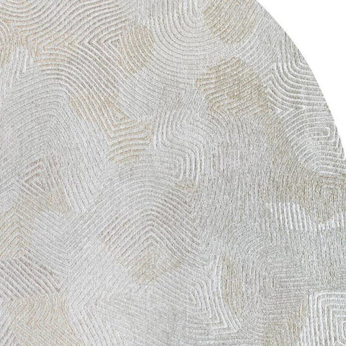 6' X 8' Tan And White Abstract Washable Area Rug With UV Protection