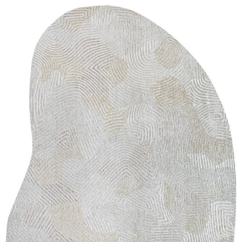 6' X 8' Tan And White Abstract Washable Area Rug With UV Protection