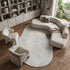 8' X 11' Tan And White Abstract Washable Area Rug With UV Protection